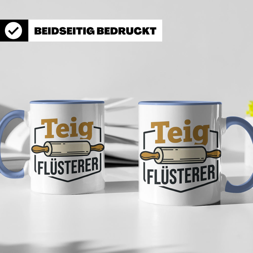 Teig Flüsterer Tasse Bäcker Geschenk, Lustiger Spruch für Ko – Blau [farbe:blau]