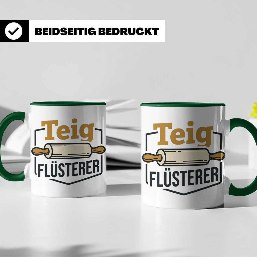 Teig Flüsterer Tasse Bäcker Geschenk, Lustiger Spruch für Ko – Grün [farbe:grün]