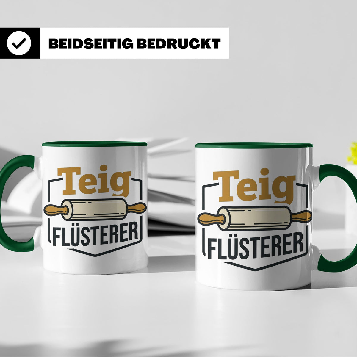 Teig Flüsterer Tasse Bäcker Geschenk, Lustiger Spruch für Ko – Grün [farbe:grün]