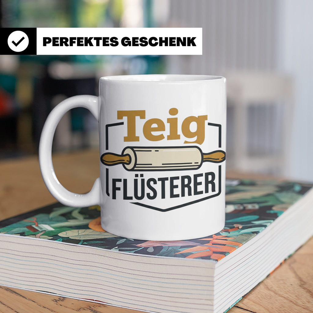 Teig Flüsterer Tasse Bäcker Geschenk, Lustiger Spruch für Ko – Weiß [farbe:weiß]