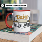 Teig Flüsterer Tasse Bäcker Geschenk, Lustiger Spruch für Ko – Rot [farbe:rot]
