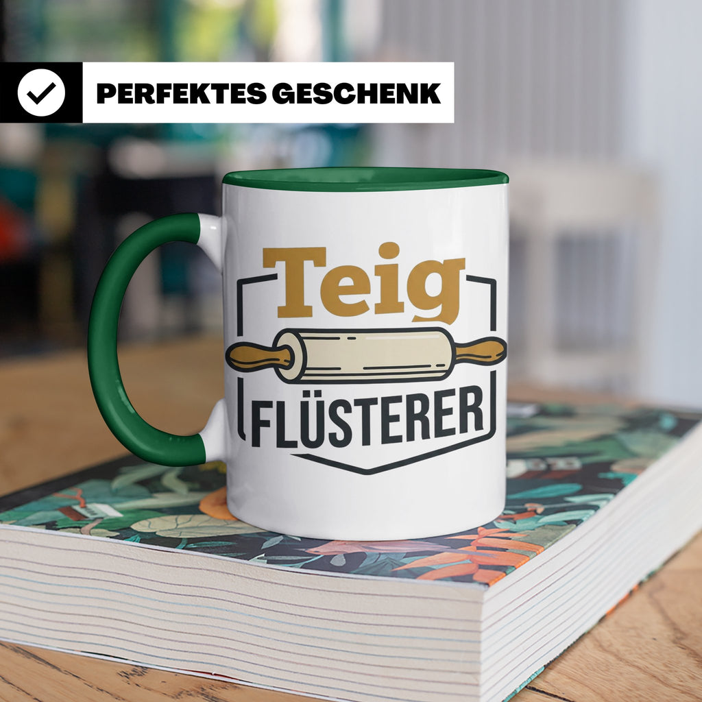 Teig Flüsterer Tasse Bäcker Geschenk, Lustiger Spruch für Ko – Grün [farbe:grün]