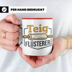 Teig Flüsterer Tasse Bäcker Geschenk, Lustiger Spruch für Ko – Rot [farbe:rot]