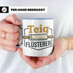 Teig Flüsterer Tasse Bäcker Geschenk, Lustiger Spruch für Ko – Blau [farbe:blau]