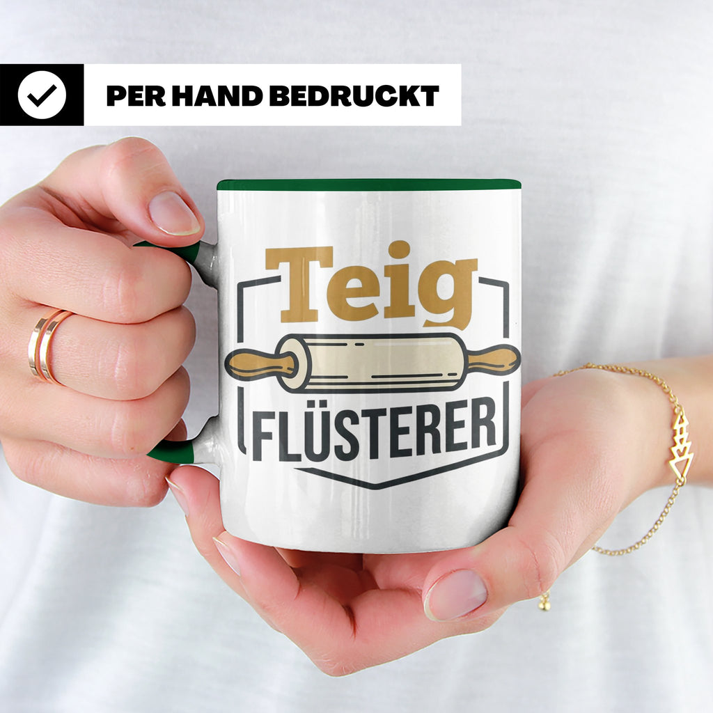Teig Flüsterer Tasse Bäcker Geschenk, Lustiger Spruch für Ko – Grün [farbe:grün]