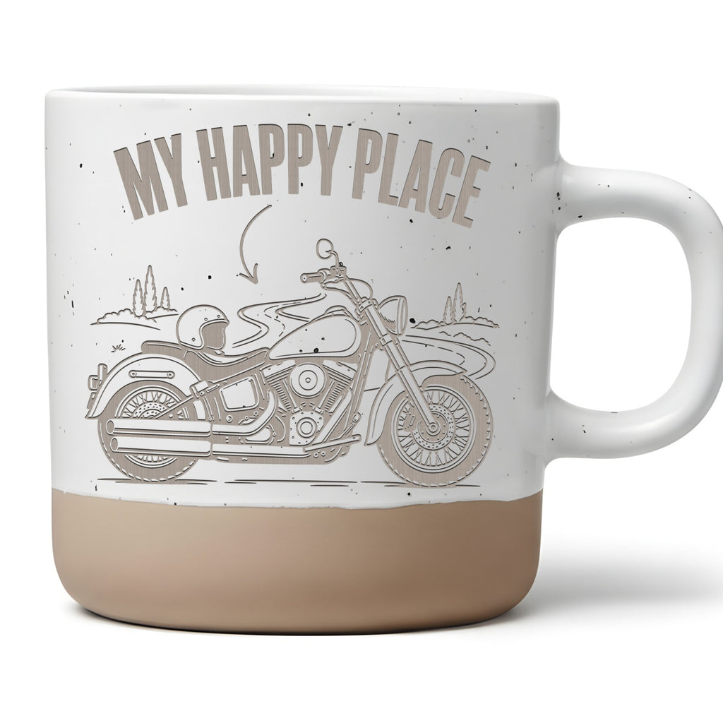 Motorrad Tasse My Happy Place - Lustiges Geschenk für Biker Papa Männe – Bild 1