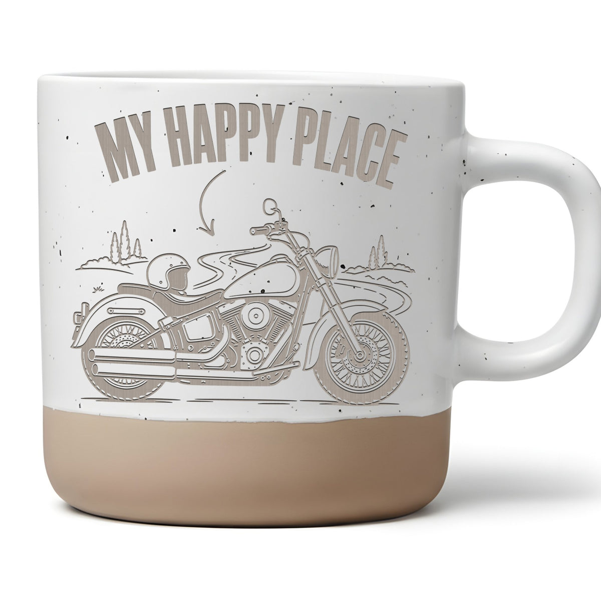 Motorrad Tasse My Happy Place - Lustiges Geschenk für Biker Papa Männe – Bild 1