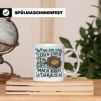 Brot backen Tasse mit Spruch Wenn das Leben Teig gibt, Bäcke – Weiß [farbe:weiß]