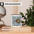Brot backen Tasse mit Spruch Wenn das Leben Teig gibt, Bäcke – Schwarz [farbe:schwarz]