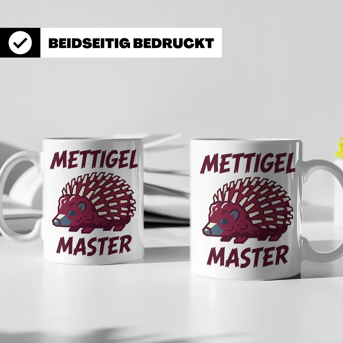 Mettigel Master Tasse für Mettliebhaber & Fleischer, lustige – Weiß [farbe:weiß]