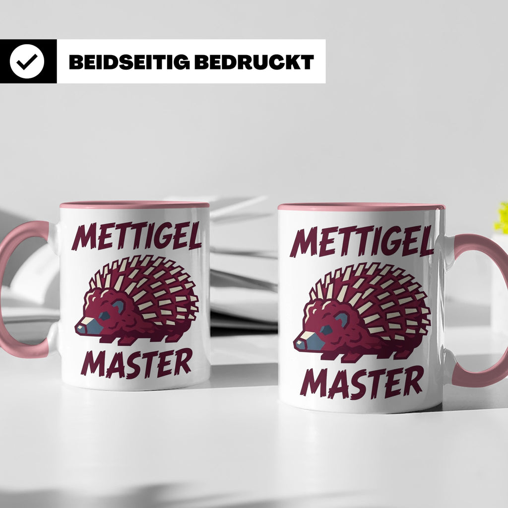 Mettigel Master Tasse für Mettliebhaber & Fleischer, lustige – Rosa [farbe:rosa]