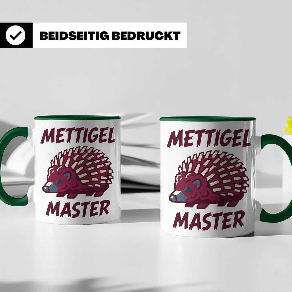 Mettigel Master Tasse für Mettliebhaber & Fleischer, lustige – Grün [farbe:grün]