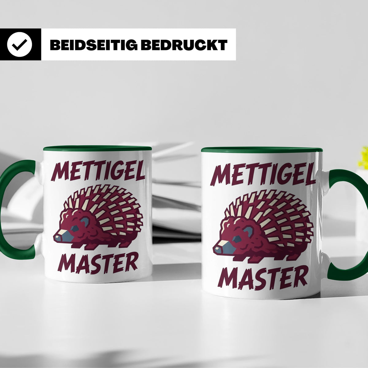 Mettigel Master Tasse für Mettliebhaber & Fleischer, lustige – Grün [farbe:grün]