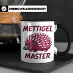 Mettigel Master Tasse für Mettliebhaber & Fleischer, lustige – Schwarz [farbe:schwarz]