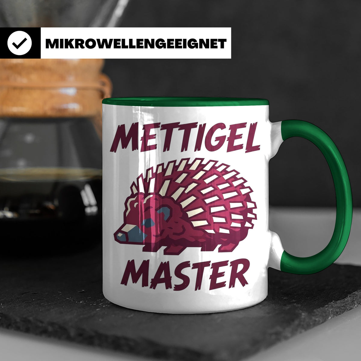 Mettigel Master Tasse für Mettliebhaber & Fleischer, lustige – Grün [farbe:grün]