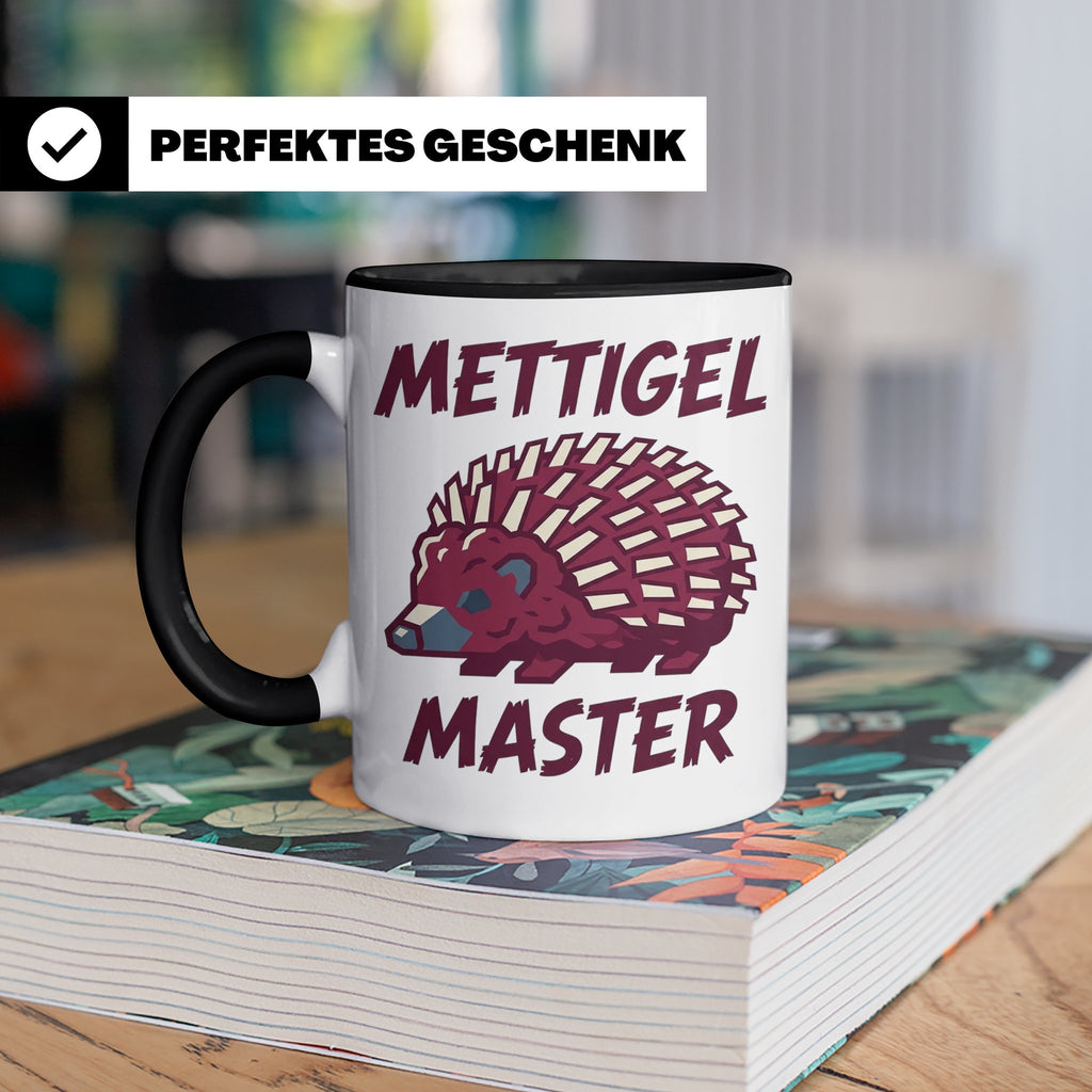 Mettigel Master Tasse für Mettliebhaber & Fleischer, lustige – Schwarz [farbe:schwarz]