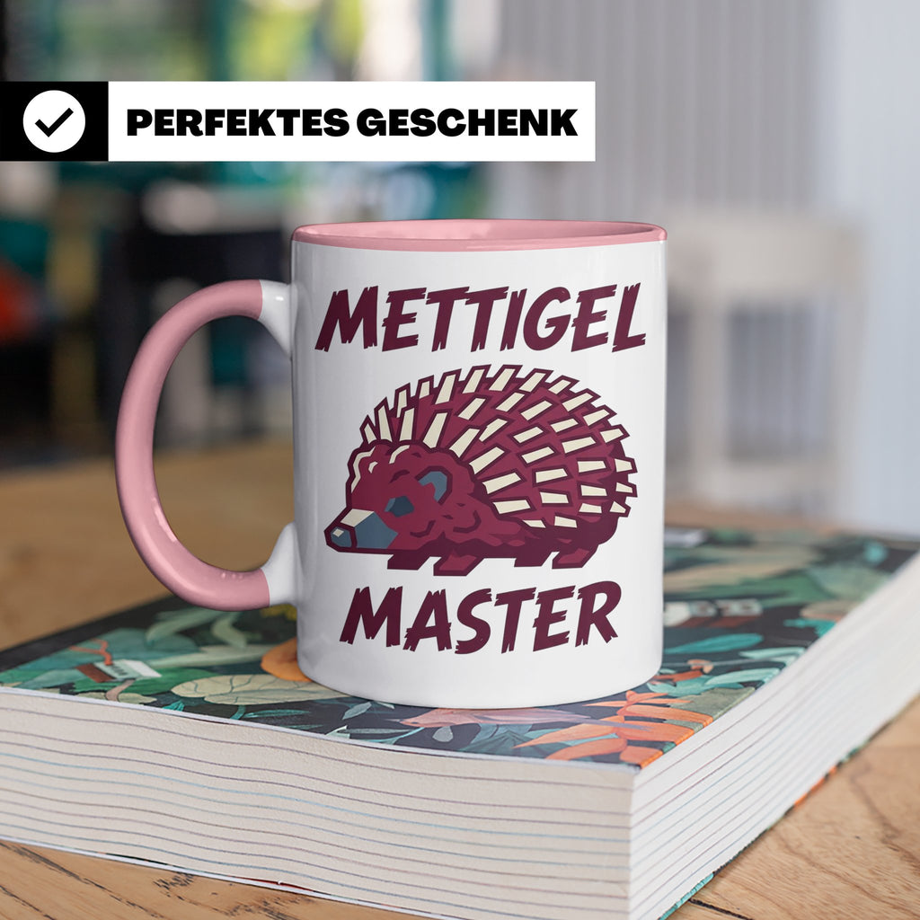 Mettigel Master Tasse für Mettliebhaber & Fleischer, lustige – Rosa [farbe:rosa]