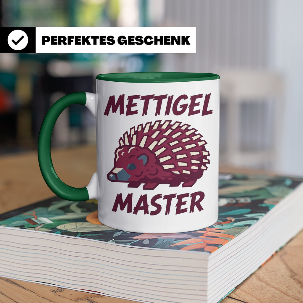 Mettigel Master Tasse für Mettliebhaber & Fleischer, lustige – Grün [farbe:grün]