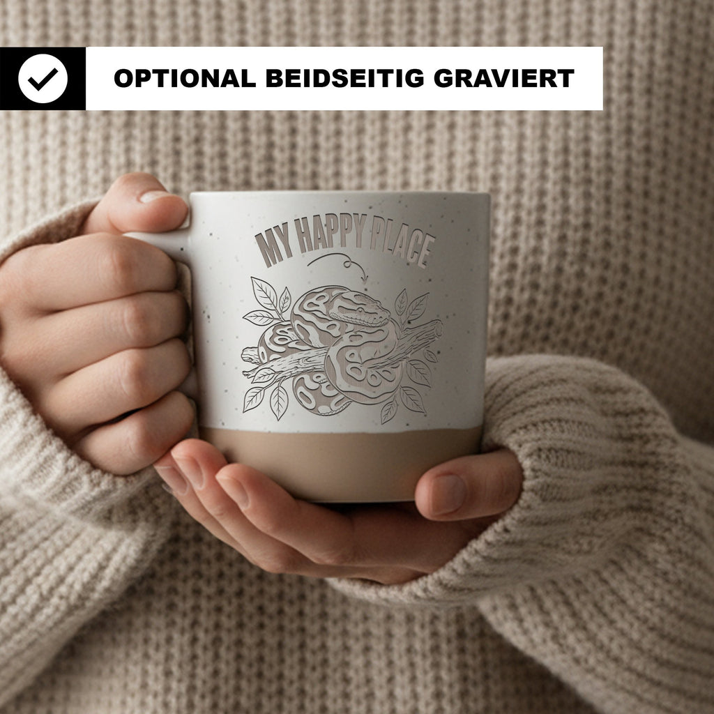 Schlange Tasse My Happy Place - Lustiges Geschenk für Halter - Terrari – Bild 2