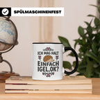 Igel Tasse mit Spruch 'Ich mag halt einfach Igel, ok?'. Süße – Schwarz [farbe:schwarz]