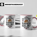 Igel Tasse mit Spruch 'Ich mag halt einfach Igel, ok?'. Süße – Rosa [farbe:rosa]