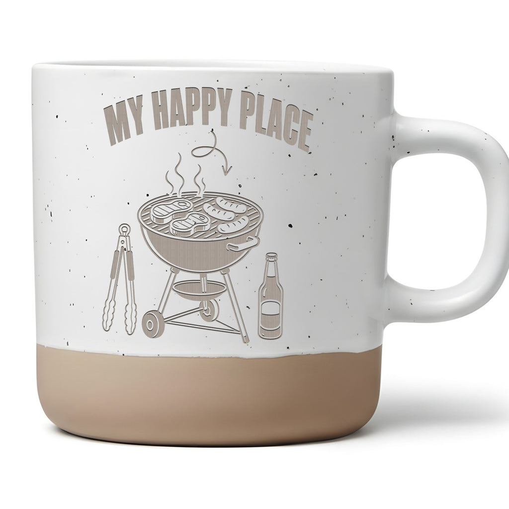 Grill Tasse My Happy Place - Lustiges Geschenk für Männer Papa - BBQ F – Bild 1
