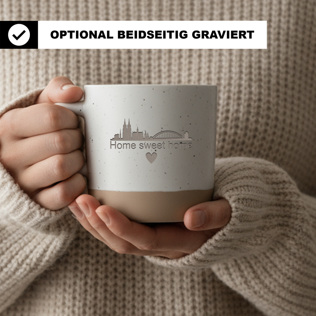 Berlin Tasse Home sweet home, Kaffeetasse Skyline Berlin, Heimat Geschenk Becher mit Herz, Einzugsgeschenk Berlin, Hauptstadt Tasse