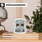 Igel Tasse mit Spruch Therapie, Geschenk für Igelhalter & Ig – Rosa [farbe:rosa]