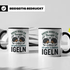 Igel Tasse mit Spruch Therapie, Geschenk für Igelhalter & Ig – Schwarz [farbe:schwarz]