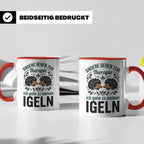Igel Tasse mit Spruch Therapie, Geschenk für Igelhalter & Ig – Rot [farbe:rot]