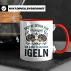 Igel Tasse mit Spruch Therapie, Geschenk für Igelhalter & Ig – Rot [farbe:rot]