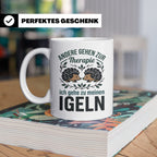 Igel Tasse mit Spruch Therapie, Geschenk für Igelhalter & Ig – Weiß [farbe:weiß]