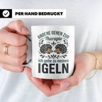 Igel Tasse mit Spruch Therapie, Geschenk für Igelhalter & Ig – Weiß [farbe:weiß]