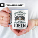 Igel Tasse mit Spruch Therapie, Geschenk für Igelhalter & Ig – Blau [farbe:blau]