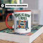 Bibliothekar Tasse mit Spruch This is how I roll, lustiges G – Rot [farbe:rot]