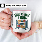 Bibliothekar Tasse mit Spruch This is how I roll, lustiges G – Rosa [farbe:rosa]