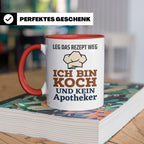 Koch Tasse mit Spruch Leg das Rezept weg, Geschenk für Köche – Rot [farbe:rot]