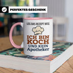 Koch Tasse mit Spruch Leg das Rezept weg, Geschenk für Köche – Rosa [farbe:rosa]