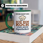 Koch Tasse mit Spruch Leg das Rezept weg, Geschenk für Köche – Grün [farbe:grün]
