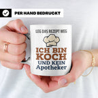 Koch Tasse mit Spruch Leg das Rezept weg, Geschenk für Köche – Weiß [farbe:weiß]