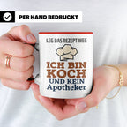 Koch Tasse mit Spruch Leg das Rezept weg, Geschenk für Köche – Rot [farbe:rot]