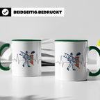 Schornsteinfeger Tasse mit Herzschlag EKG Motiv | Kaminkehre – Grün [farbe:grün]