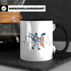 Schornsteinfeger Tasse mit Herzschlag EKG Motiv | Kaminkehre – Schwarz [farbe:schwarz]