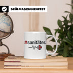Sanitäter Tasse mit Hashtag EKG Motiv | Kaffeebecher für Ret – Weiß [farbe:weiß]