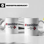 Sanitäter Tasse mit Hashtag EKG Motiv | Kaffeebecher für Ret – Weiß [farbe:weiß]