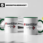 Sanitäter Tasse mit Hashtag EKG Motiv | Kaffeebecher für Ret – Grün [farbe:grün]