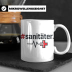Sanitäter Tasse mit Hashtag EKG Motiv | Kaffeebecher für Ret – Weiß [farbe:weiß]