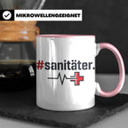 Sanitäter Tasse mit Hashtag EKG Motiv | Kaffeebecher für Ret – Rosa [farbe:rosa]