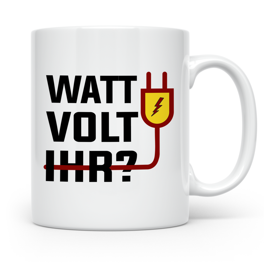 Elektriker Tasse - Stromschlag Gefahr - Techniker Geschenkid – Weiß [farbe:weiß]