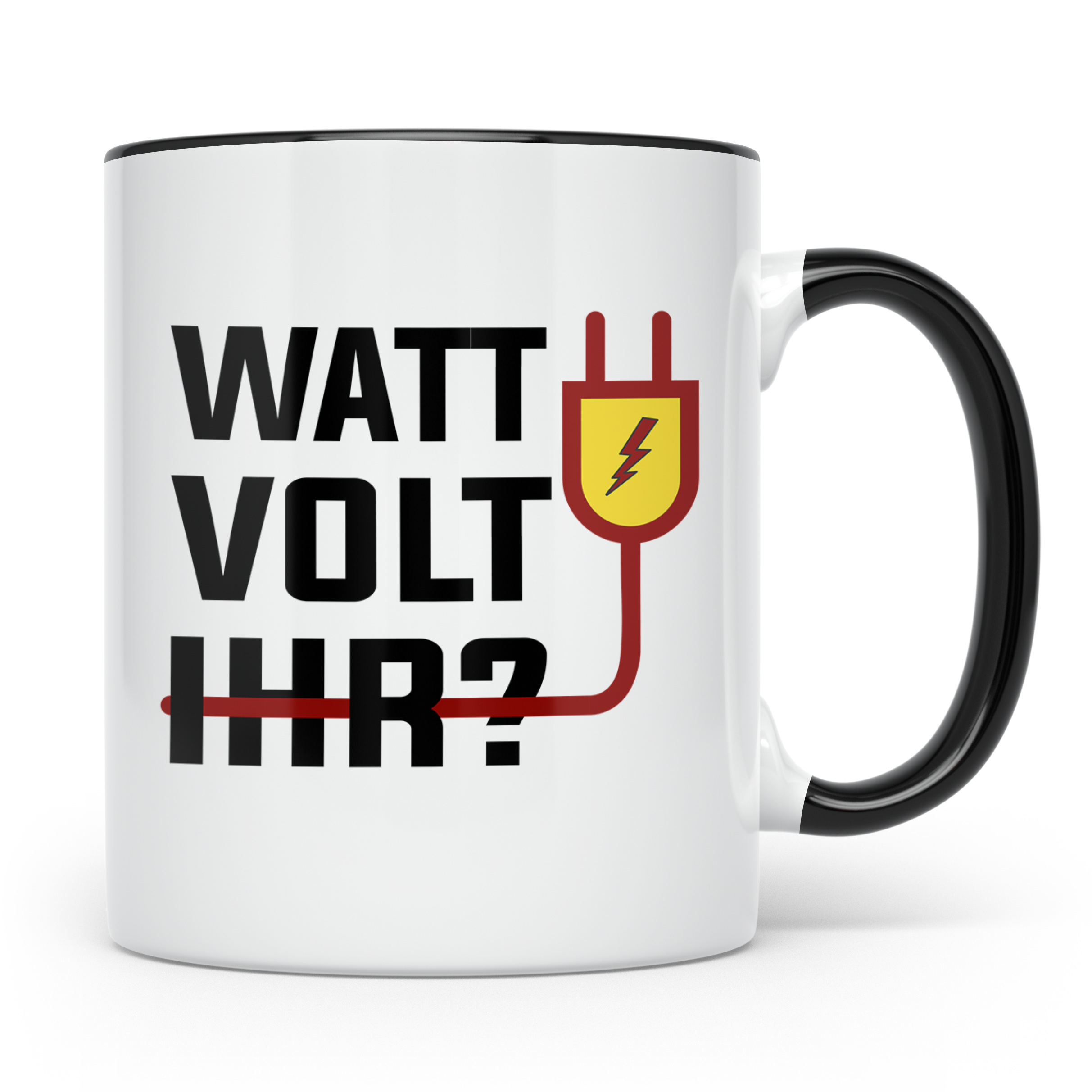Elektriker Tasse - Stromschlag Gefahr - Techniker Geschenkid – Schwarz [farbe:schwarz]